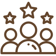 Team with stars icon