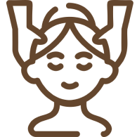 Woman with two upraised arms icon