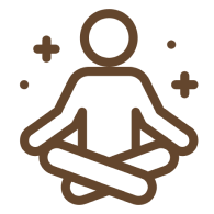 Minimalist yoga symbol with sparkles