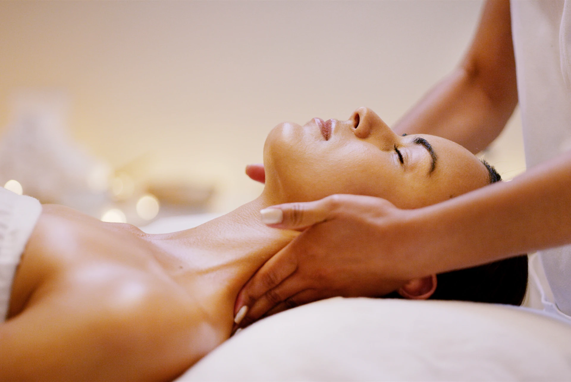 Spa treatment with gentle neck massage